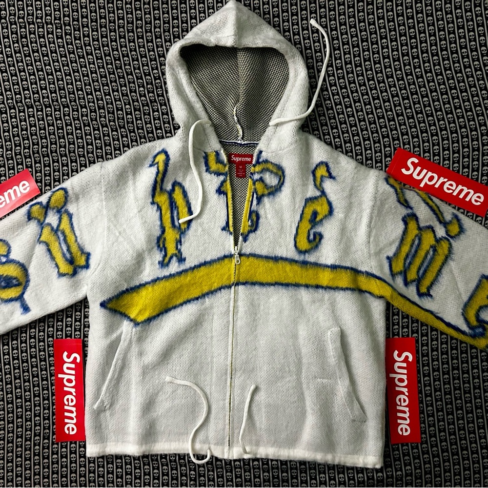 Supreme Brushed zip up hoodie sweater
